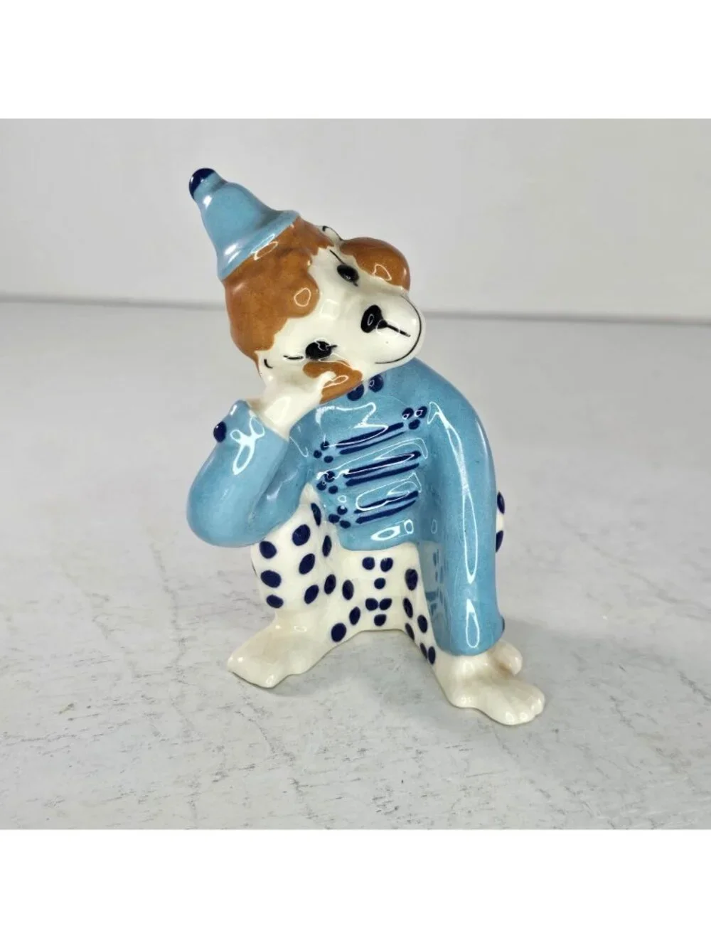 Vintage Kay Finch Circus Monkey Socko Figurine Blue Outfit Hand-Painted